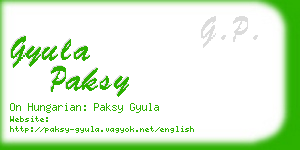 gyula paksy business card